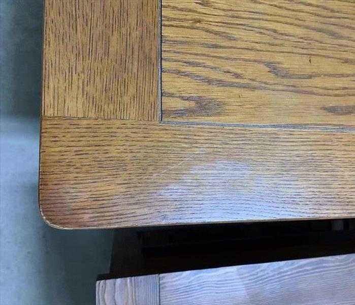 Wooden desk shiny and refinished
